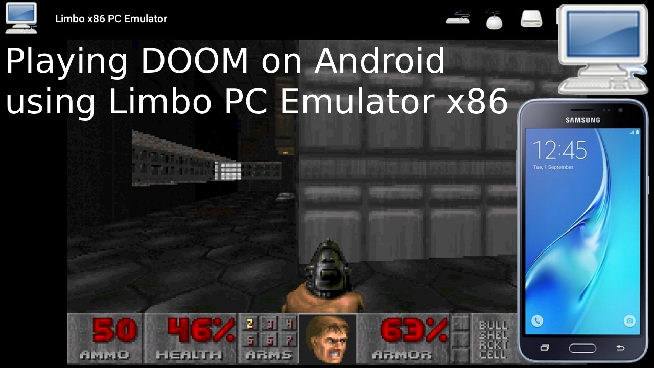 Playing DOOM on Android using Limbo PC Emulator x86 YouTube