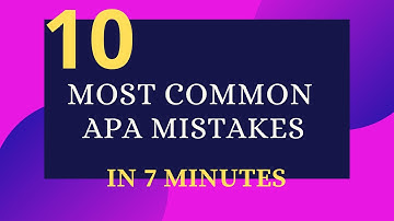 10 Most Common Mistakes in APA Style!