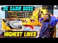 Most Like Challenge With Sk Sabir 😱 Highest Likes In IndianServer Op Gameplay 😱 - Garena Free Fire