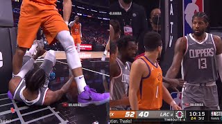 Devin Booker steps over Paul George 🤭 Suns vs Clippers