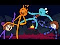 Zombey, Manu, Paluten und maudado sind Strichmännchen und verprügeln sich 「Stick Fight: The Game」