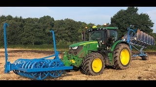 John Deere and Renovated old plough press  1st time out on  Lemken semi mounted.