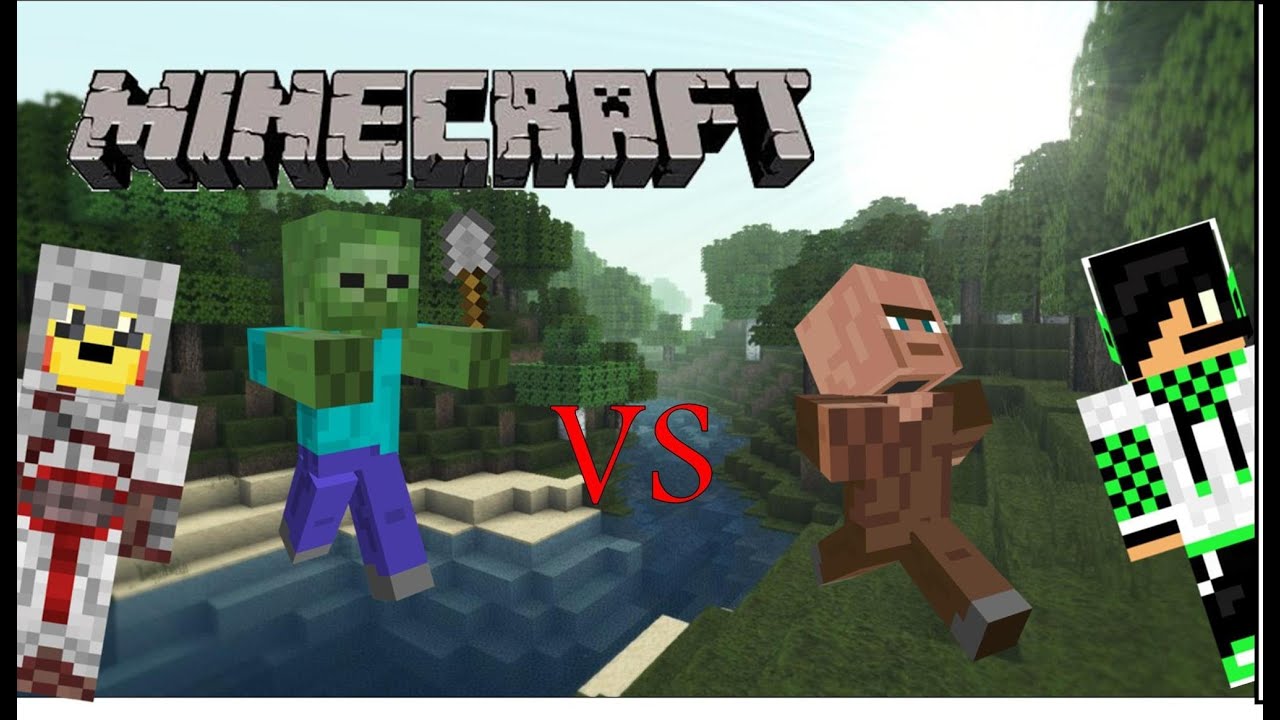 Minecraft Zombies VS Villagers! Fight to the death! 1.3! YouTube