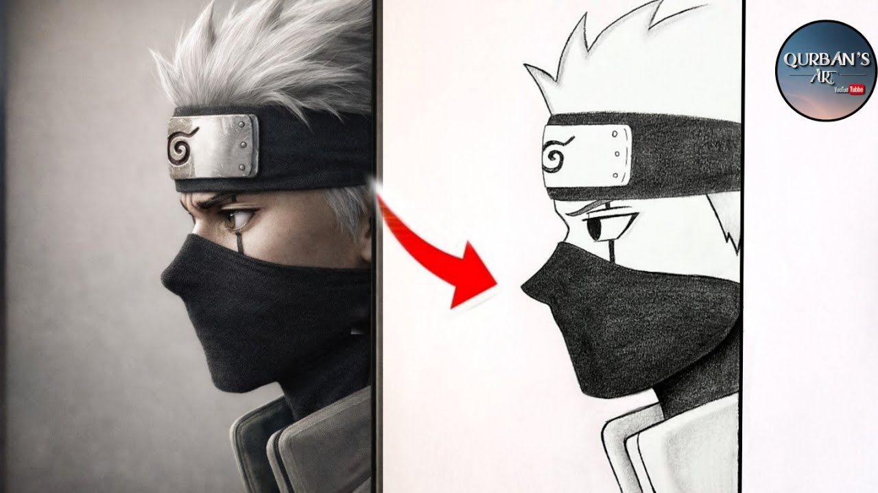 How to Draw Kakashi Hatake Step by Step | Easy Naruto Anime Drawing Tutorial for Beginners.