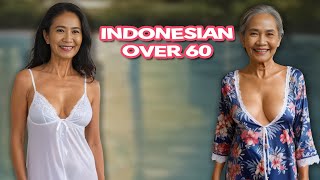 Nightgown Fashion 2024 | Natural Old Indonesian Women Over 60 Wearing Nightgown with Style
