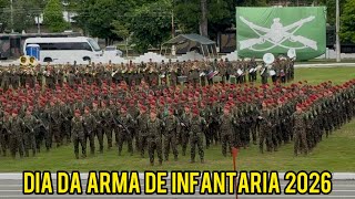 MAIOR SOLENIDADE ALUSIVA AO DIA DA ARMA DE INFANTARIA NO CAMPO DO REGIMENTO SAMPAIO 🇧🇷