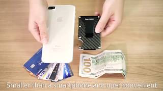 Teemzone Minimalist Carbon Fibre Mens Wallet Slim Rfid Blocking Front Pocket Card Holder Travel