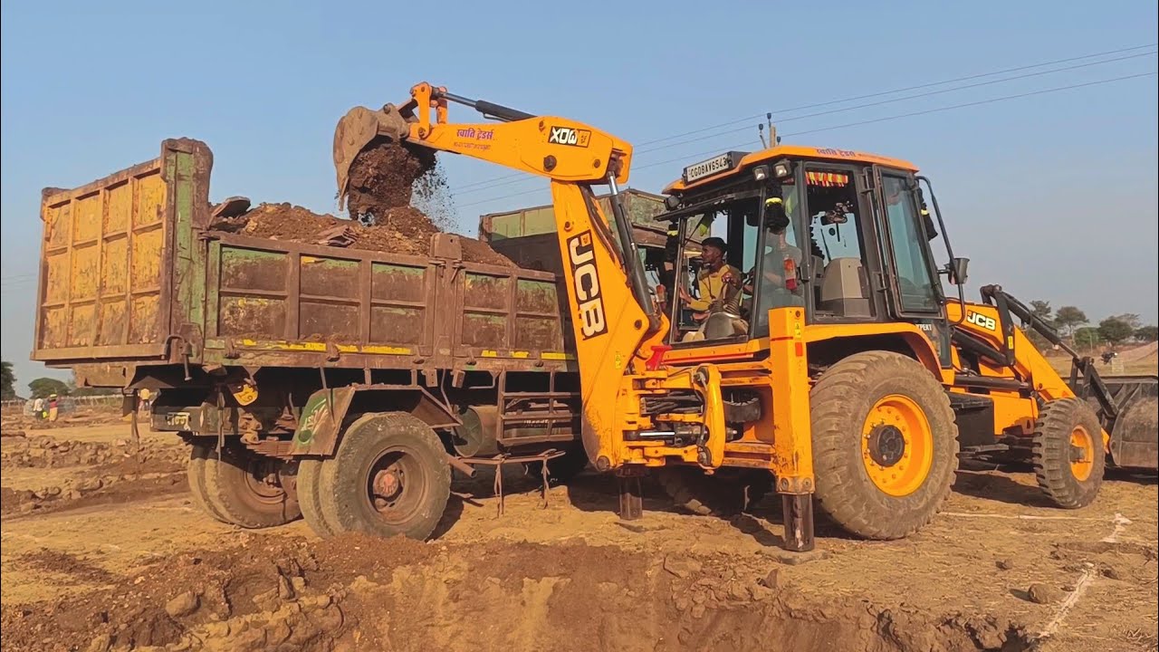 Jcb 3dx Backhoe l dumper truck loading l #jcb #dumper #jcbbaba 
