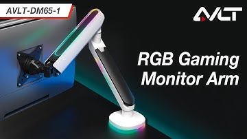 AVLT RGB Gaming Lights Single Monitor Arm - Static & Breath Lights Vibe Effect Included