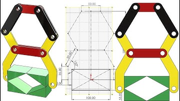 Mechanism #047: actuated clamp #mechanism (bars-type) - #SolidWorks Tutorial