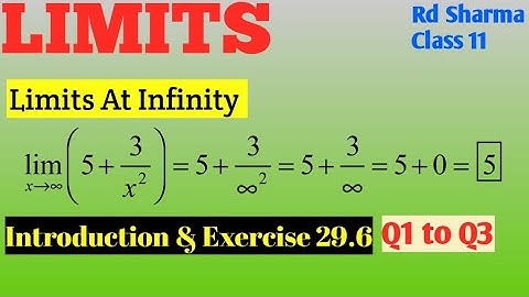 Limits Class 11 Math | Rd Sharma Class 11 Exercise 29.6 Q1 to Q3 | limits at infinity | @smcride