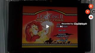 Lion King Ii Simbas Pride 1999 Dvd Menu