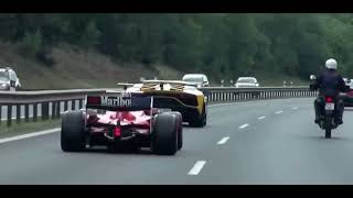Formula One Car on a Public Highway in the Czech Republic