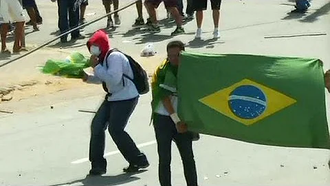 Brazil protests continue ahead of Spain-Italy match