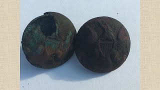 Civil war buttons 1860 Queen Victoria LC metal detecting - Sisters History Detectorists