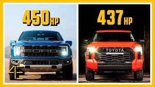 Ford F-150 Raptor vs Toyota Tundra TRD Pro | Car Spec Comparison | 4enthusiasts