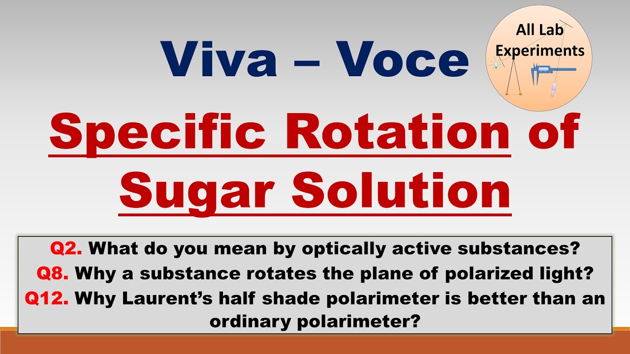 Specific Rotation of Sugar | Viva voce | Practical File - YouTube