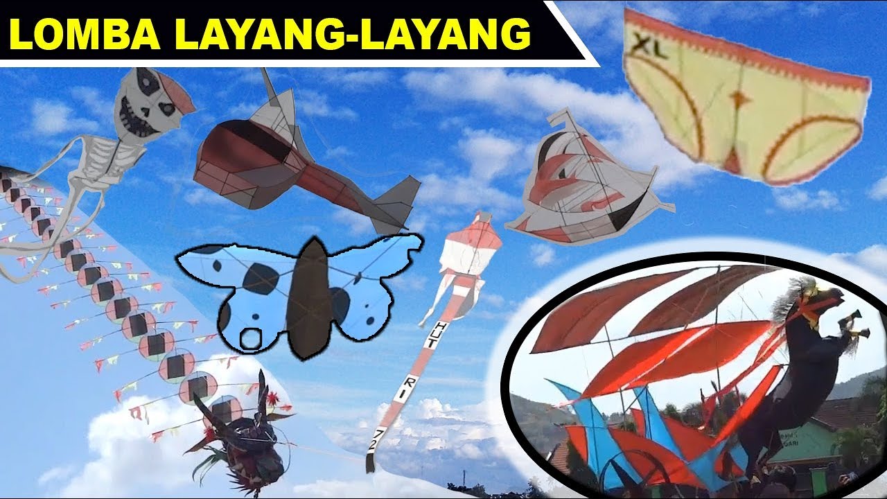 Lucu Dan Unik Seni Layang Layang Sepeda Ontel Dan Barongan Youtube