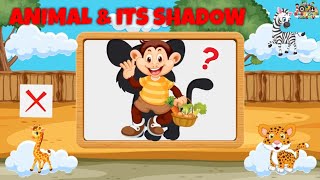 Match Animal And Its Shadow - Learning Animal Videos For Kids