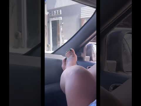 Feet Up On Dash In Car While Being A Passenger Princess Feets Footcomfort Greennails Short