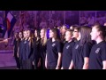 The Severance Middle School Choir sings the National Anthem