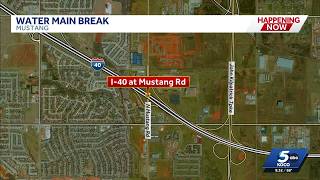 Crews work to repair water main break affecting customers in Mustang