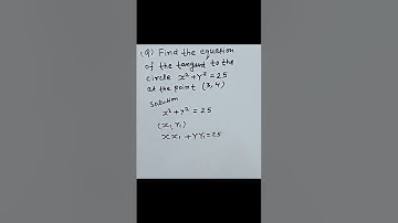 (Tangent and normal to a circle) class 12