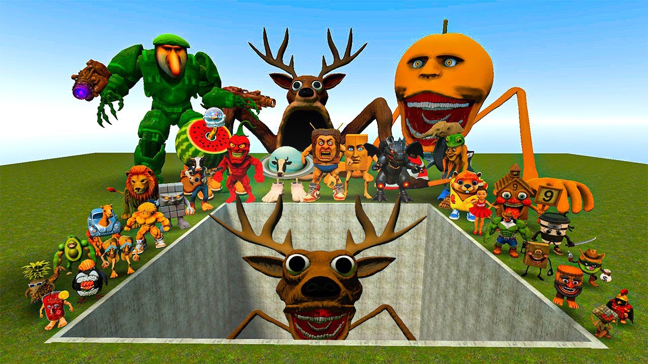 ALL NEW ITALIAN AI BRAINROT MEMES VS THE GIANT PIT WITH NEW CURSED DEER TAPES! - Garry's Mod