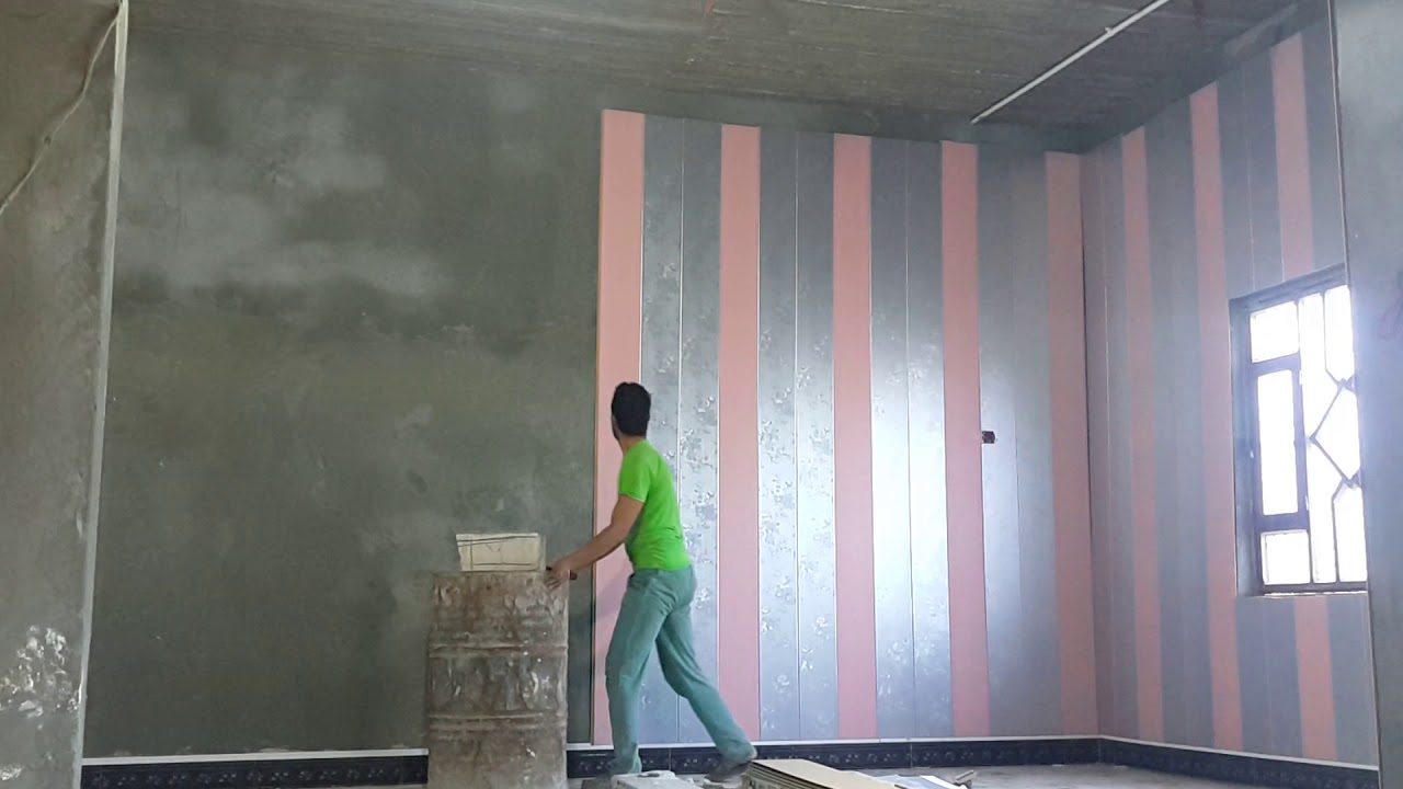 عمل تغليف الجدران بلاستيك - YouTube