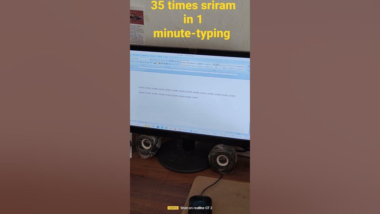 Sri ram typing in 1 minute typing youtube