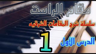 تعليم مقام راست اورج  الدرس 1  سلسلة شرح المقامات الشرقيه  Learning keyboard oriental scale
