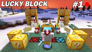 Survivre dans le monde de Noël avec des  Lucky Blocks ! Minecraft EP 1