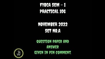 BCA SEM 1 || PRACTICAL PAPER SOLUTION || NOVEMBER 2022 ~ A || #bca #vnsgu