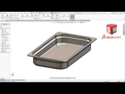 SolidWorks Tutorial : Designing a Gastronorm Pan ( food tray - GN pan ) #cad #pan #Gastronorm