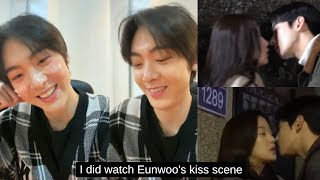 Astro Sanha's reaction to Eunwoo's kissing scenes