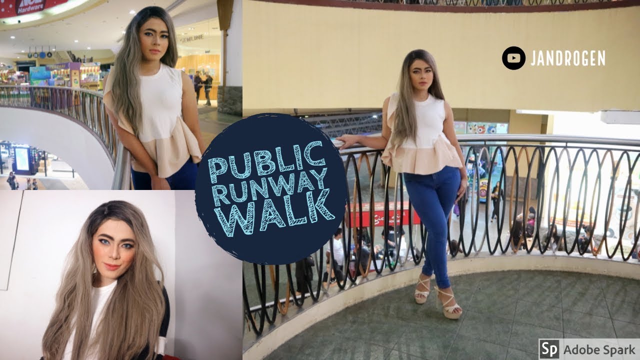 PUBLIC BOY TO GIRL RUNWAY WALK (FULL BODY TRANSFORMATION) || JANDROGEN + NEW MAC STORE