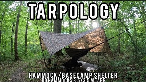Tarpology- Spacious Hammock Tarp Shelter / Basecamp Shelter W/ DD Hammocks 3.5x3.5 m Tarp