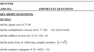 INTER 2nd YEAR MATHS 2A IMPORTENT  ALL QUESTIONS 2022-2023