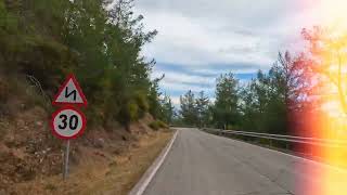Driving over Kokkina exclave and UN buffer zone, Tylliria, Cyprus