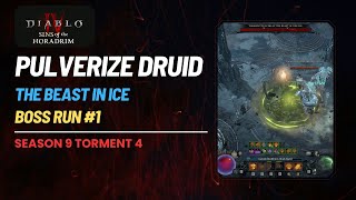 Rotten Pulverize Druid - The Beast In Ice Boss Run Attempt - Diablo 4 Season 9