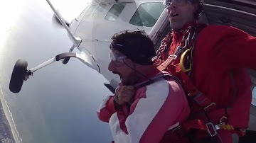 13000 ft extreme tandem skydiving at Texel Island, Netherlands. 14th September 2019.
