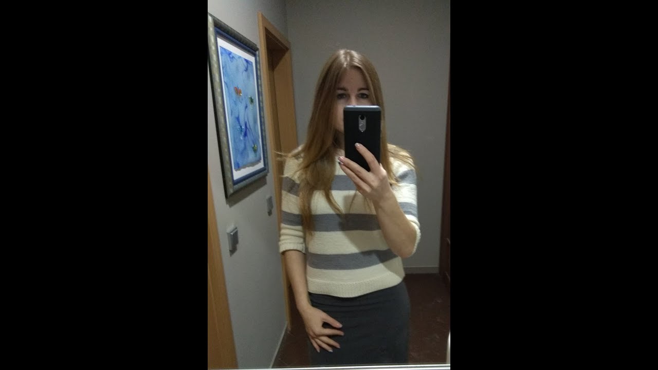 Полосатый пуловер спицами на весну, подробный МК часть 2