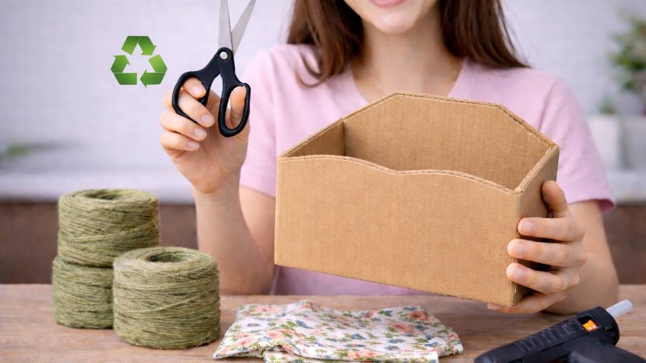 💥 DIY Fabric Storage Basket from Cardboard ♻️| Easy & Budget Friendly Organizer😍