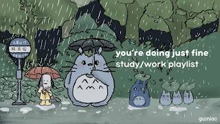 cozy ghibli inspired playlist at a rainy bus stop ☔️ for work/study [ no mid ads ] screenshot 4