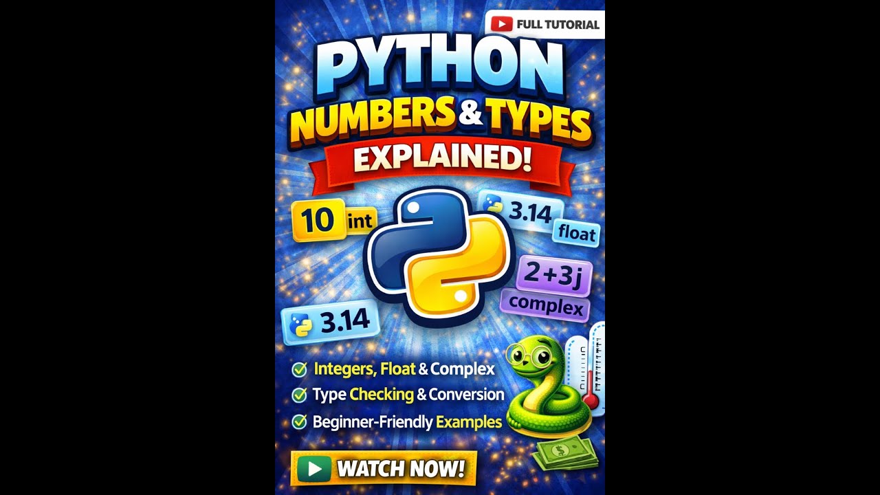 Week 3: Part 1 - Python Numbers & Data Types Explained | Int, Float (Beginner Friendly)