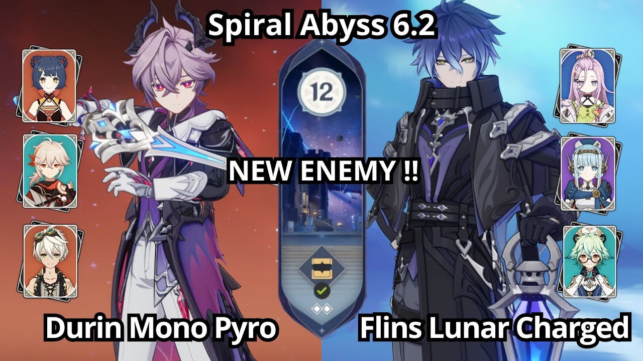 NEW !! C0 Durin Mono Pyro & C0 Flins Lunar Charged - Spiral Abyss Floor 12 Genshin Impact 6.2