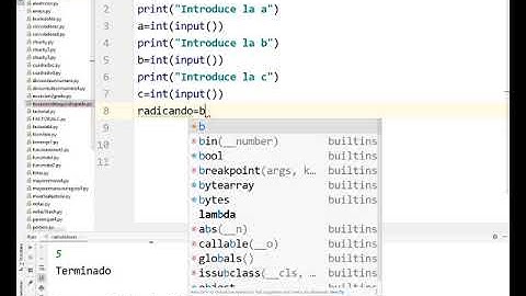 Ecuación de segundo grado Python Pycharm TIC 1 Bachillerato IES Monterroso