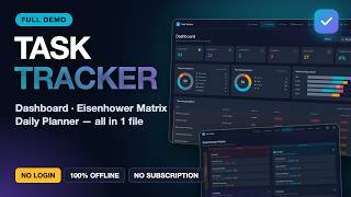 Task Tracker App: Dashboard, Eisenhower Matrix & Daily Planner (No Login) Demo Video