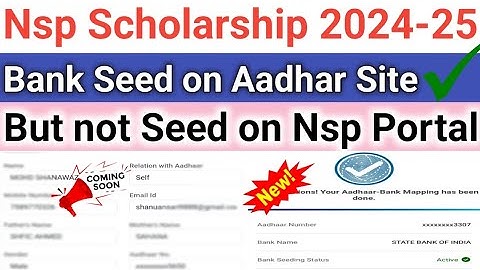 Nsp OTR Aadhar Seeding Not Mapped | Nsp Scholarship New Update | OTR Login Adhar not mapped solution