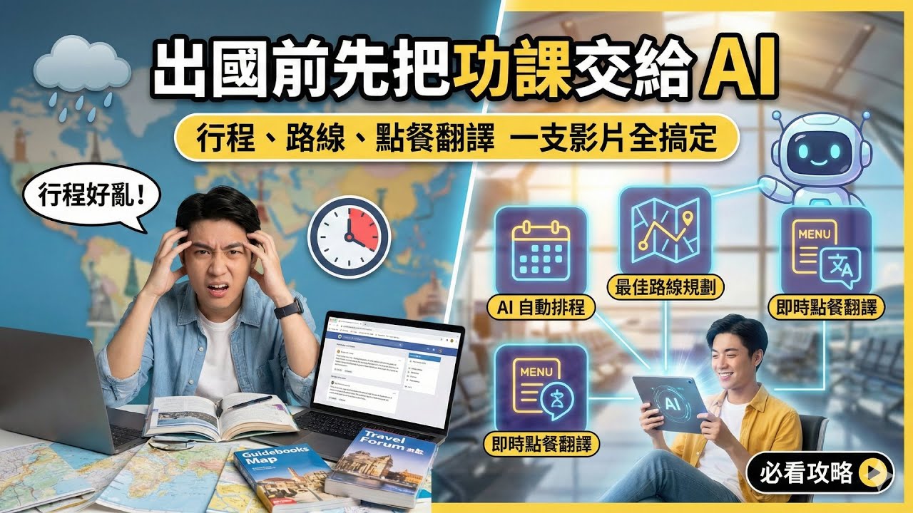 AI & NotebookLM & Gemini「出國前先把功課交給 AI：行程、路線、點餐翻譯一支影片全搞定」